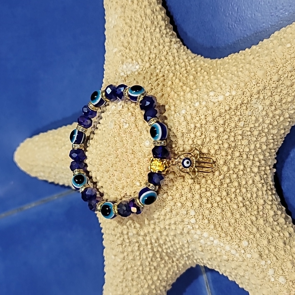 EVIL EYE Hand of God  CRYSTAL BRACELET